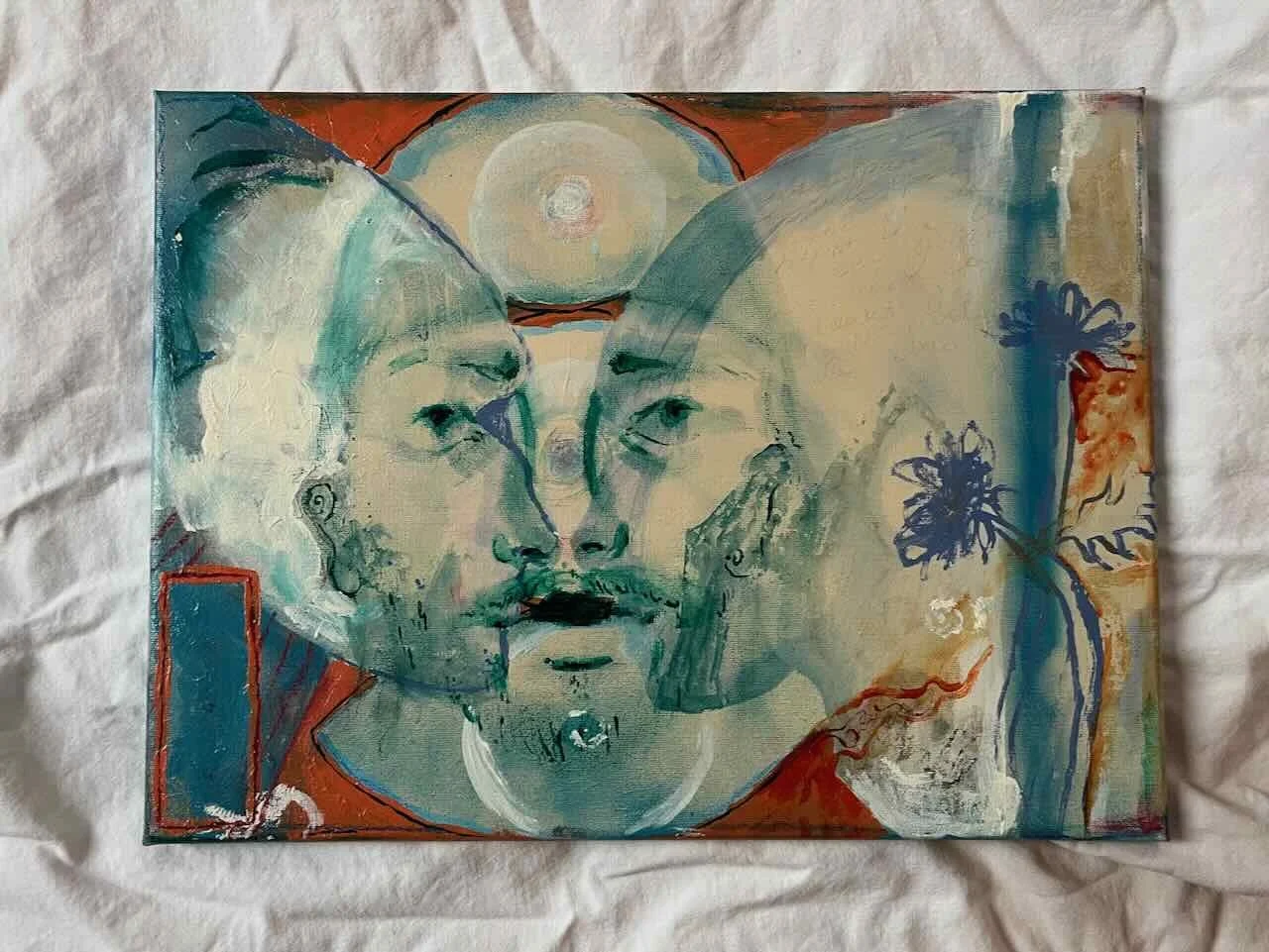 Ben-Jean – Porträt in Blau, Gelb und Rot