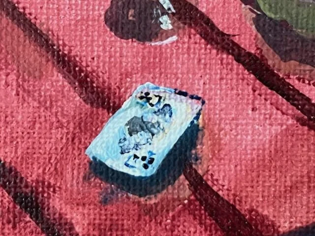 Detail der Kreuzbube-Karte im Gemälde